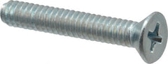 Value Collection - #10-24 UNC, 1-1/4" OAL Phillips Drive Machine Screw - Flat Head, Grade 2 Steel, Zinc-Plated Finish, Without Washer - Exact Tooling