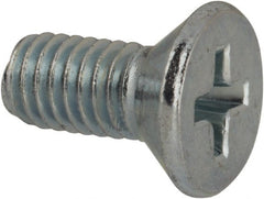 Value Collection - #10-32 UNF, 7/16" OAL Phillips Drive Machine Screw - Flat Head, Grade J82 Steel, Zinc-Plated Finish, Without Washer - Exact Tooling