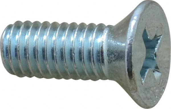 Value Collection - #10-32 UNF, 1/2" OAL Phillips Drive Machine Screw - Flat Head, Grade 2 Steel, Zinc-Plated Finish, Without Washer - Exact Tooling
