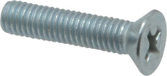 Value Collection - #10-32 UNF, 7/8" OAL Phillips Drive Machine Screw - Flat Head, Grade 2 Steel, Zinc-Plated Finish, Without Washer - Exact Tooling