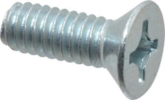 Value Collection - #12-24 UNC, 5/8" OAL Phillips Drive Machine Screw - Flat Head, Grade 2 Steel, Zinc-Plated Finish, Without Washer - Exact Tooling