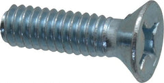 Value Collection - #12-24 UNC, 3/4" OAL Phillips Drive Machine Screw - Flat Head, Grade 2 Steel, Zinc-Plated Finish, Without Washer - Exact Tooling