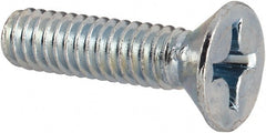 Value Collection - #12-24 UNC, 7/8" OAL Phillips Drive Machine Screw - Flat Head, Grade J82 Steel, Zinc-Plated Finish, Without Washer - Exact Tooling