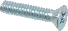 Value Collection - #12-24 UNC, 1" OAL Phillips Drive Machine Screw - Flat Head, Grade J82 Steel, Zinc-Plated Finish, Without Washer - Exact Tooling