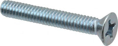 Value Collection - #12-24 UNC, 1-1/2" OAL Phillips Drive Machine Screw - Flat Head, Grade 2 Steel, Zinc-Plated Finish, Without Washer - Exact Tooling