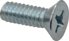 Value Collection - 1/4-20 UNC, 3/4" OAL Phillips Drive Machine Screw - Flat Head, Grade 2 Steel, Zinc-Plated Finish, Without Washer - Exact Tooling