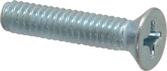 Value Collection - 1/4-20 UNC, 1-1/4" OAL Phillips Drive Machine Screw - Flat Head, Grade 2 Steel, Zinc-Plated Finish, Without Washer - Exact Tooling
