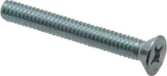 Value Collection - 1/4-20 UNC, 2" OAL Phillips Drive Machine Screw - Flat Head, Grade 2 Steel, Zinc-Plated Finish, Without Washer - Exact Tooling