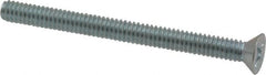 Value Collection - 1/4-20 UNC, 3" OAL Phillips Drive Machine Screw - Flat Head, Grade 2 Steel, Zinc-Plated Finish, Without Washer - Exact Tooling