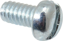 Value Collection - #5-40 UNC, 1/4" Length Under Head Slotted Drive Machine Screw - Round Head, Grade J82 Steel, Zinc-Plated Finish, Without Washer - Exact Tooling