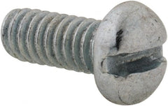 Value Collection - #5-40 UNC, 5/16" Length Under Head Slotted Drive Machine Screw - Round Head, Grade J82 Steel, Zinc-Plated Finish, Without Washer - Exact Tooling