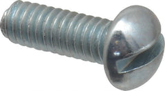 Value Collection - #5-40 UNC, 3/8" Length Under Head Slotted Drive Machine Screw - Round Head, Grade J82 Steel, Zinc-Plated Finish, Without Washer - Exact Tooling