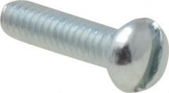 Value Collection - #5-40 UNC, 1/2" Length Under Head Slotted Drive Machine Screw - Round Head, Grade J82 Steel, Zinc-Plated Finish, Without Washer - Exact Tooling