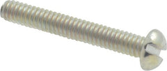Value Collection - #5-40 UNC, 7/8" Length Under Head Slotted Drive Machine Screw - Round Head, Grade J82 Steel, Zinc-Plated Finish, Without Washer - Exact Tooling