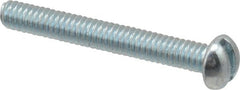 Value Collection - #5-40 UNC, 1" Length Under Head Slotted Drive Machine Screw - Round Head, Grade J82 Steel, Zinc-Plated Finish, Without Washer - Exact Tooling