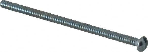 Value Collection - #6-32 UNC, 2-1/2" Length Under Head Slotted Drive Machine Screw - Round Head, Grade 2 Alloy Steel, Zinc-Plated Finish, Without Washer - Exact Tooling