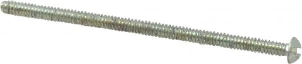 Value Collection - #6-32 UNC, 2-3/4" Length Under Head Slotted Drive Machine Screw - Round Head, Grade 2 Alloy Steel, Zinc-Plated Finish, Without Washer - Exact Tooling