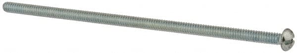 Value Collection - #6-32 UNC, 3-3/4" Length Under Head Slotted Drive Machine Screw - Round Head, Grade 2 Alloy Steel, Zinc-Plated Finish, Without Washer - Exact Tooling