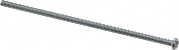 Value Collection - #6-32 UNC, 4" Length Under Head Slotted Drive Machine Screw - Round Head, Grade 2 Alloy Steel, Zinc-Plated Finish, Without Washer - Exact Tooling