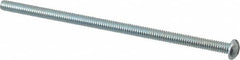 Value Collection - #8-32 UNC, 3-1/2" Length Under Head Slotted Drive Machine Screw - Round Head, Grade 2 Alloy Steel, Zinc-Plated Finish, Without Washer - Exact Tooling