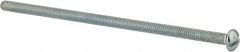 Value Collection - #8-32 UNC, 4" Length Under Head Slotted Drive Machine Screw - Round Head, Grade 2 Alloy Steel, Zinc-Plated Finish, Without Washer - Exact Tooling