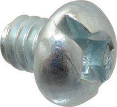 Value Collection - #10-24 UNC, 1/4" Length Under Head Slotted Drive Machine Screw - Round Head, Grade 2 Alloy Steel, Zinc-Plated Finish, Without Washer - Exact Tooling