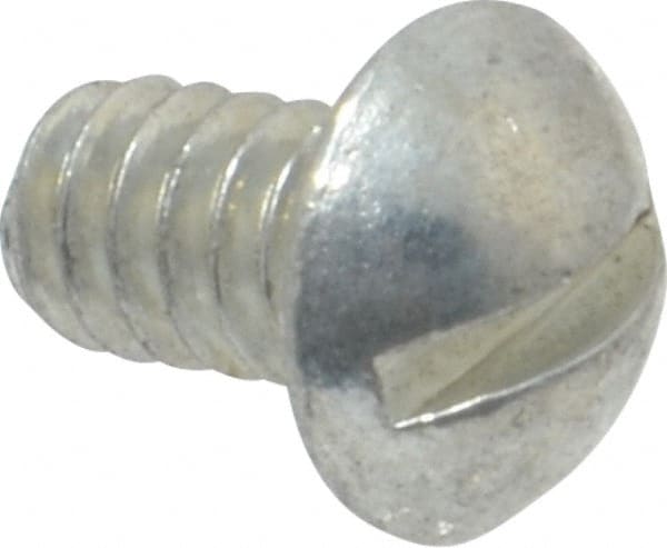 Value Collection - #10-24 UNC, 5/16" Length Under Head Slotted Drive Machine Screw - Round Head, Grade J82 Steel, Zinc-Plated Finish, Without Washer - Exact Tooling