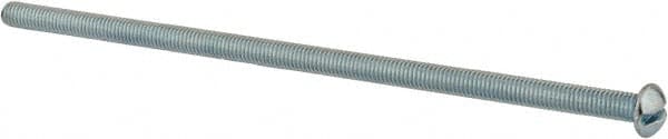 Value Collection - #10-32 UNF, 5" Length Under Head Slotted Drive Machine Screw - Round Head, Grade J82 Steel, Zinc-Plated Finish, Without Washer - Exact Tooling