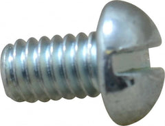 Value Collection - #12-24 UNC, 3/8" Length Under Head Slotted Drive Machine Screw - Round Head, Grade J82 Steel, Zinc-Plated Finish, Without Washer - Exact Tooling