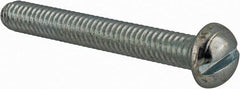 Value Collection - #12-24 UNC, 1-3/4" Length Under Head Slotted Drive Machine Screw - Round Head, Grade J82 Steel, Zinc-Plated Finish, Without Washer - Exact Tooling