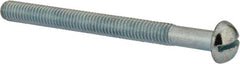 Value Collection - 5/16-18 UNC, 3-3/4" Length Under Head Slotted Drive Machine Screw - Round Head, Grade J82 Steel, Zinc-Plated Finish, Without Washer - Exact Tooling