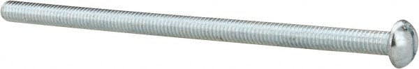 Value Collection - 5/16-18 UNC, 6" Length Under Head Slotted Drive Machine Screw - Round Head, Grade 2 Alloy Steel, Zinc-Plated Finish, Without Washer - Exact Tooling