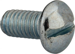 Value Collection - 3/8-16 UNC, 3/4" Length Under Head Slotted Drive Machine Screw - Round Head, Grade 2 Alloy Steel, Zinc-Plated Finish, Without Washer - Exact Tooling