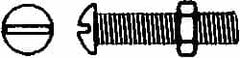 Value Collection - #5-40 UNC, 1-1/2" Length Under Head Slotted Drive Machine Screw - Round Head, Grade J82 Steel, Zinc-Plated Finish, Without Washer - Exact Tooling