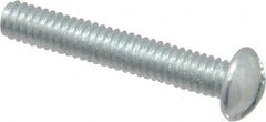 Value Collection - #8-32 UNC, 1" Length Under Head Slotted Drive Machine Screw - Round Head, Grade 2 Steel, Zinc-Plated Finish, Without Washer - Exact Tooling