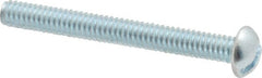 Value Collection - #8-32 UNC, 1-1/2" Length Under Head Slotted Drive Machine Screw - Round Head, Grade 2 Steel, Zinc-Plated Finish, Without Washer - Exact Tooling