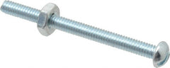 Value Collection - #8-32 UNC, 2" Length Under Head Slotted Drive Machine Screw - Round Head, Grade 2 Steel, Zinc-Plated Finish, Without Washer - Exact Tooling