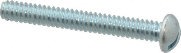 Value Collection - #10-24 UNC, 1-1/2" Length Under Head Slotted Drive Machine Screw - Round Head, Grade 2 Steel, Zinc-Plated Finish, Without Washer - Exact Tooling