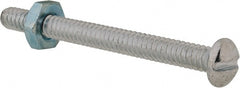 Value Collection - #10-24 UNC, 2" Length Under Head Slotted Drive Machine Screw - Round Head, Grade 2 Steel, Zinc-Plated Finish, Without Washer - Exact Tooling