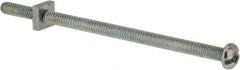 Value Collection - #10-24 UNC, 4" Length Under Head Slotted Drive Machine Screw - Round Head, Grade 2 Steel, Zinc-Plated Finish, Without Washer - Exact Tooling