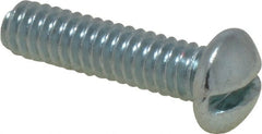 Value Collection - 1/4-20 UNC, 1/2" Length Under Head Slotted Drive Machine Screw - Round Head, Grade 2 Steel, Zinc-Plated Finish, Without Washer - Exact Tooling