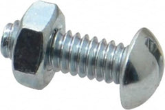Value Collection - 1/4-20 UNC, 3/4" Length Under Head Slotted Drive Machine Screw - Round Head, Grade 2 Steel, Zinc-Plated Finish, Without Washer - Exact Tooling