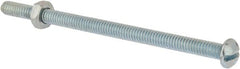 Value Collection - 1/4-20 UNC, 4-1/2" Length Under Head Slotted Drive Machine Screw - Round Head, Grade 2 Steel, Zinc-Plated Finish, Without Washer - Exact Tooling