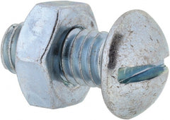 Value Collection - 5/16-18 UNC, 3/4" Length Under Head Slotted Drive Machine Screw - Round Head, Grade 2 Steel, Zinc-Plated Finish, Without Washer - Exact Tooling