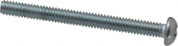 Value Collection - #8-32 UNC, 1-3/4" Length Under Head Phillips Drive Machine Screw - Round Head, Grade 2 Steel, Zinc-Plated Finish, Without Washer - Exact Tooling