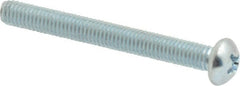 Value Collection - #10-32 UNF, 1-3/4" Length Under Head Phillips Drive Machine Screw - Round Head, Grade 2 Steel, Zinc-Plated Finish, Without Washer - Exact Tooling