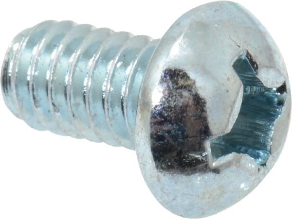 Value Collection - #12-24 UNC, 3/8" Length Under Head Phillips Drive Machine Screw - Round Head, Grade J82 Steel, Zinc-Plated Finish, Without Washer - Exact Tooling