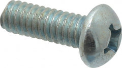 Value Collection - #12-24 UNC, 5/8" Length Under Head Phillips Drive Machine Screw - Round Head, Grade J82 Steel, Zinc-Plated Finish, Without Washer - Exact Tooling