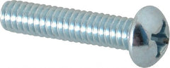Value Collection - #12-24 UNC, 1" Length Under Head Phillips Drive Machine Screw - Round Head, Grade J82 Steel, Zinc-Plated Finish, Without Washer - Exact Tooling