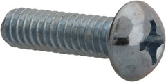 Value Collection - 1/4-20 UNC, 7/8" Length Under Head Phillips Drive Machine Screw - Round Head, Grade 2 Steel, Zinc-Plated Finish, Without Washer - Exact Tooling